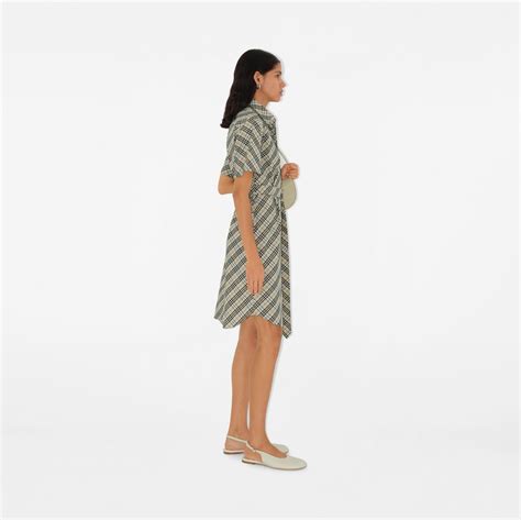 aqua burberry check dress|Check Cotton Shirt Dress in Husk .